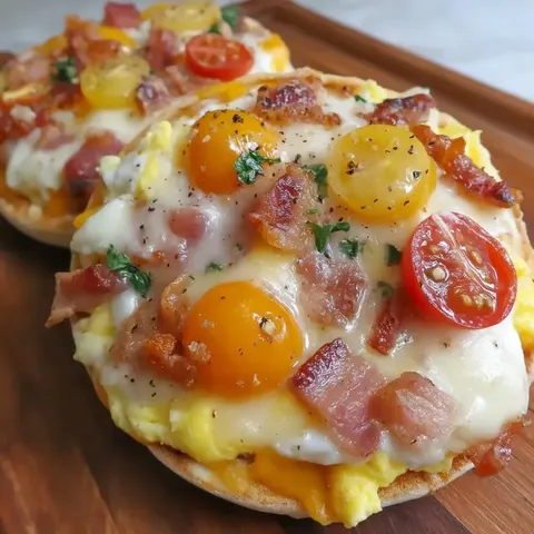 A breakfast sandwich with tomatoes and bacon.