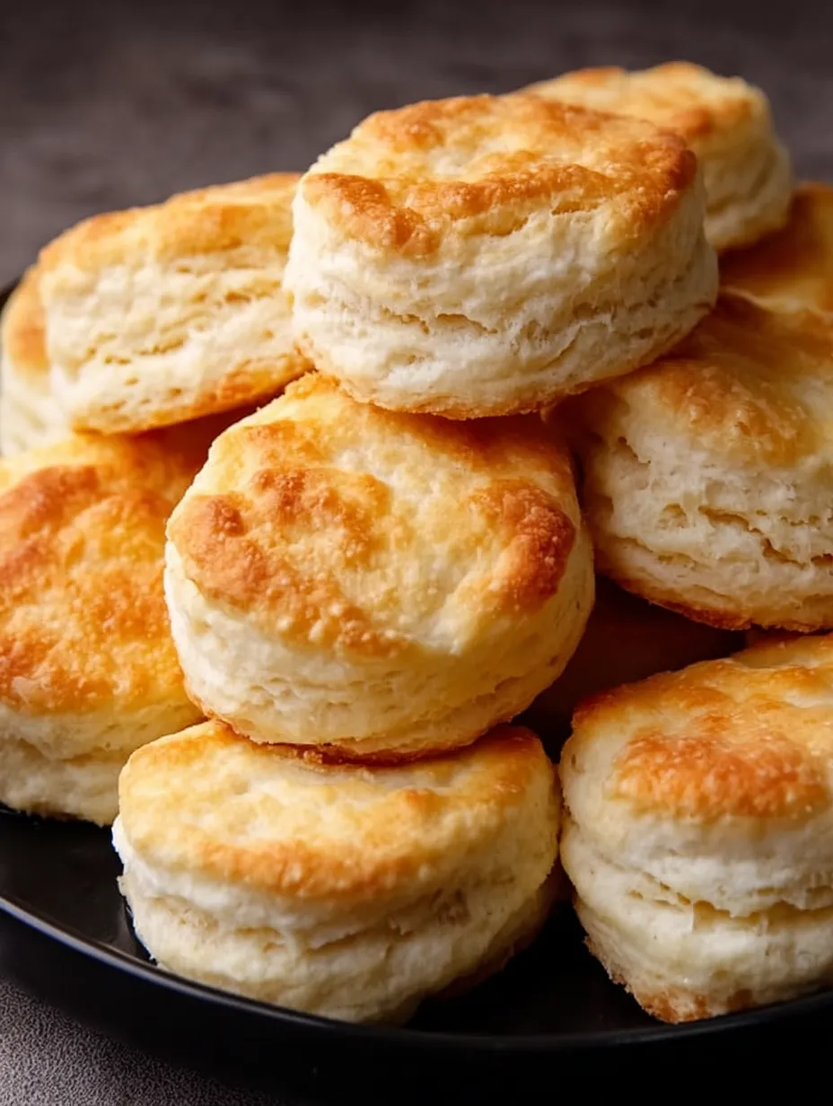 A stack of biscuits on a plate.