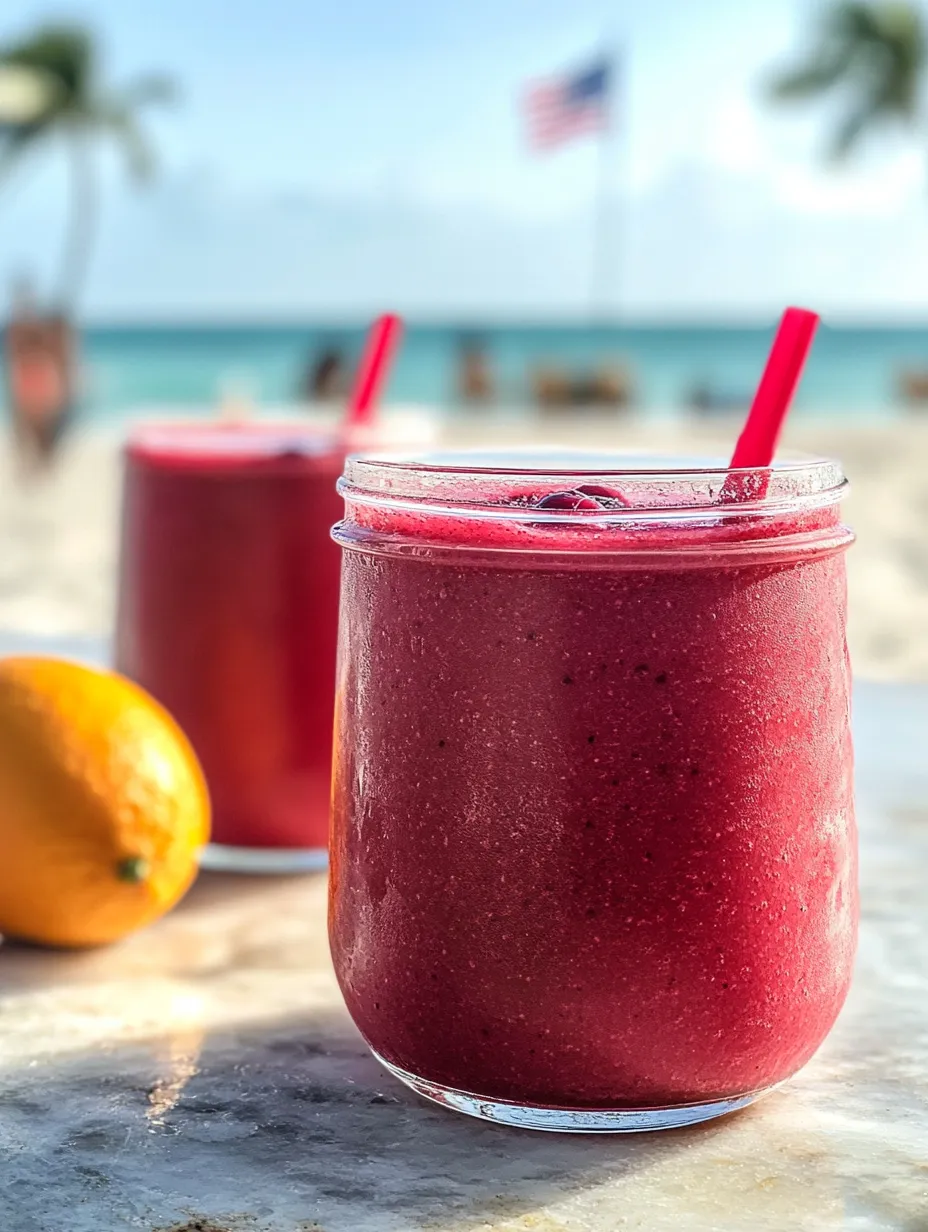 Two glasses full of smoothie with straws poking out.
