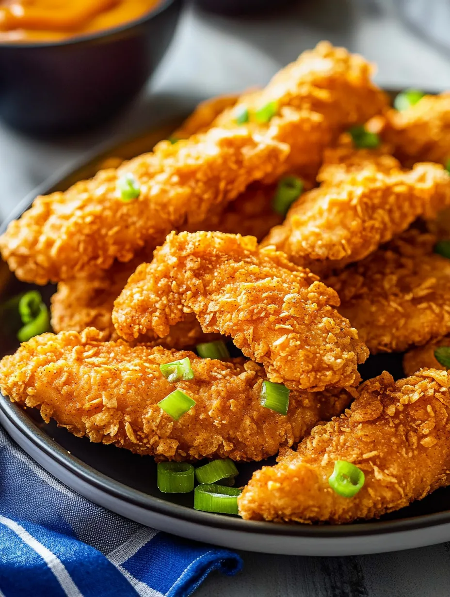 A plate full of fried chicken scattered with green onions.