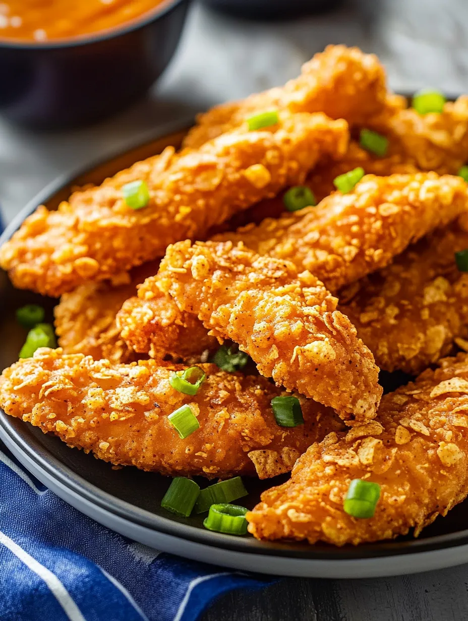 A plate full of fried chicken scattered with green onions.
