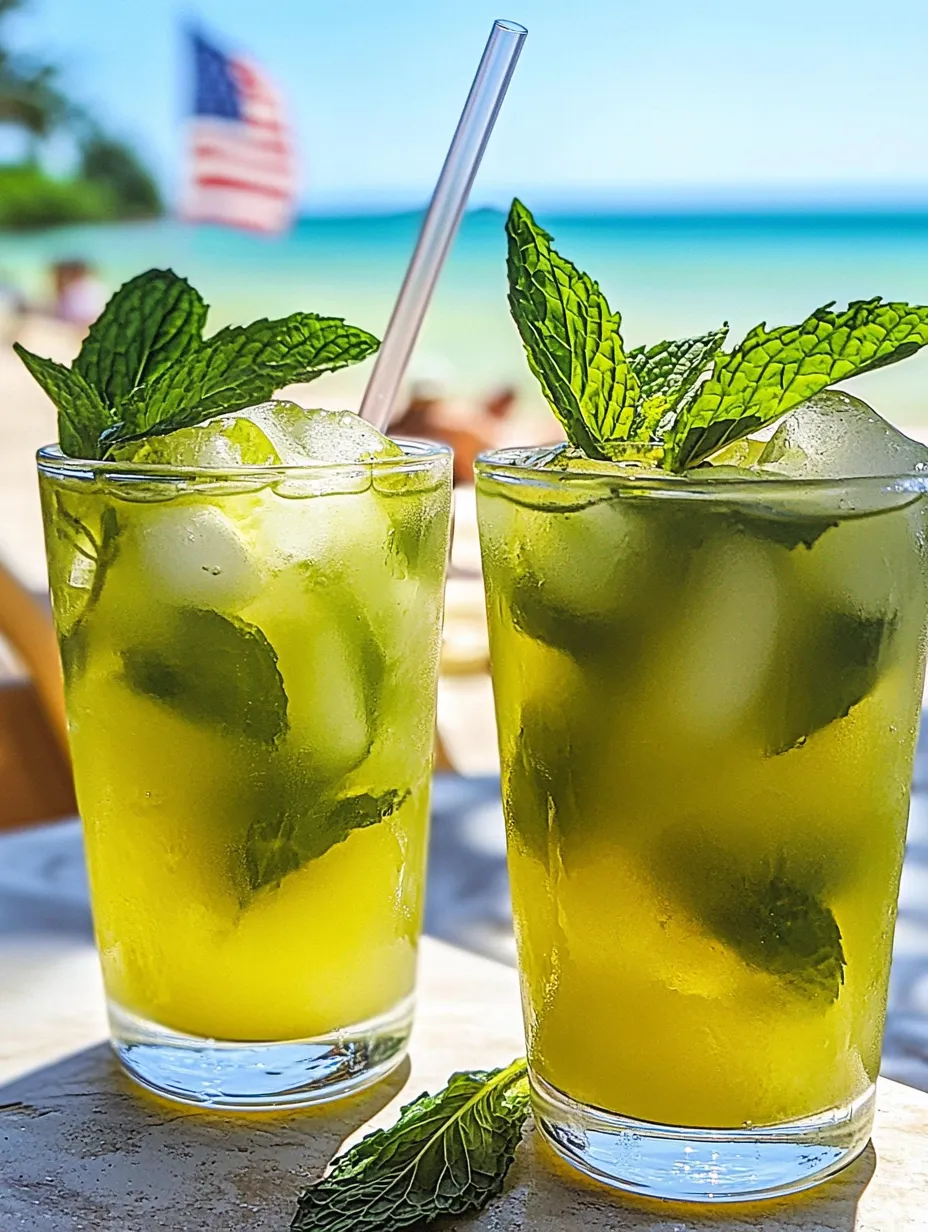 Two glasses of iced tea with mint leaves.
