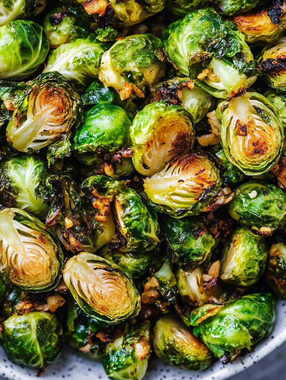 A close up of a plate of cooked brussel sprouts.