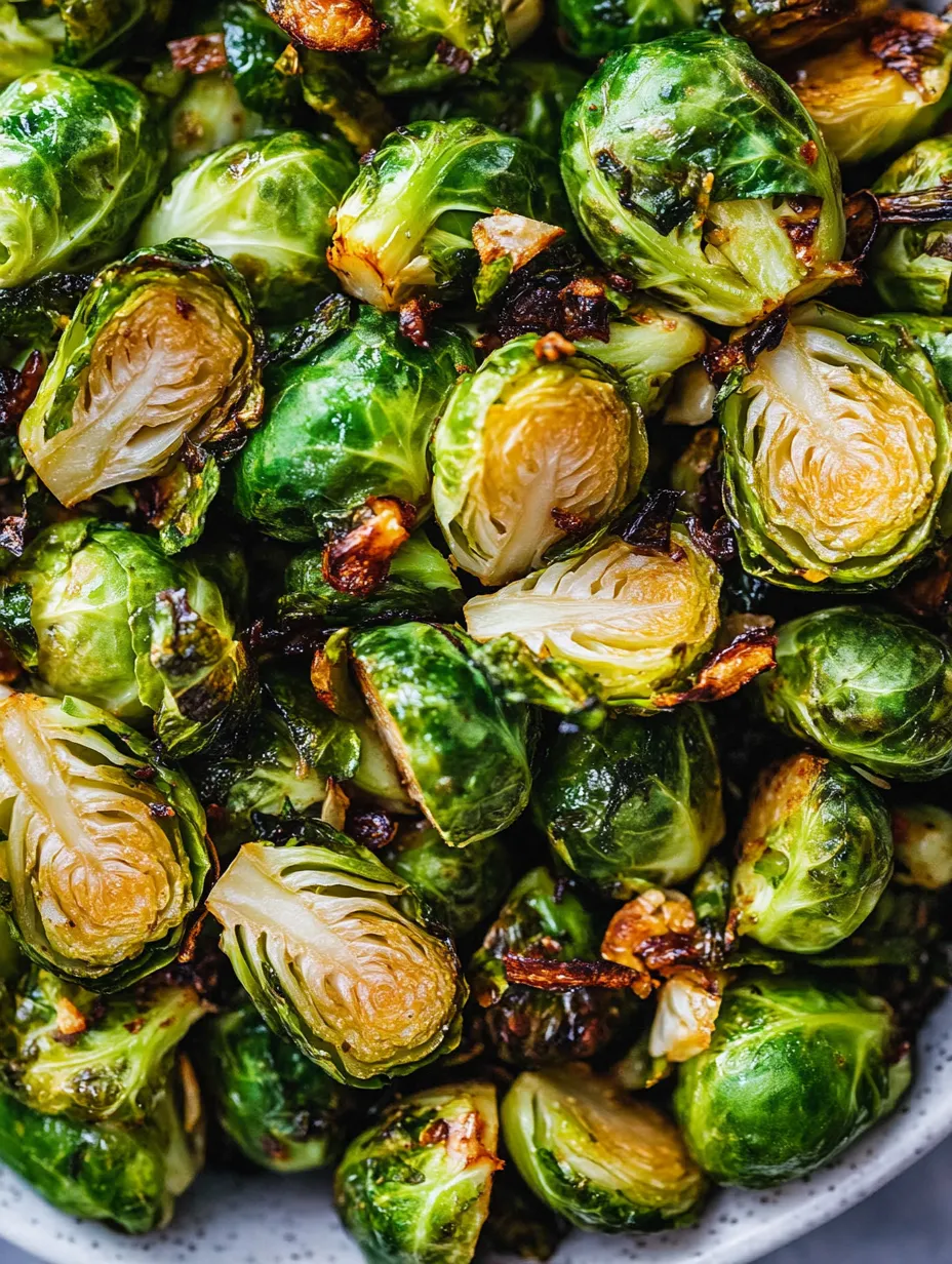 A close up of a plate of cooked brussel sprouts.