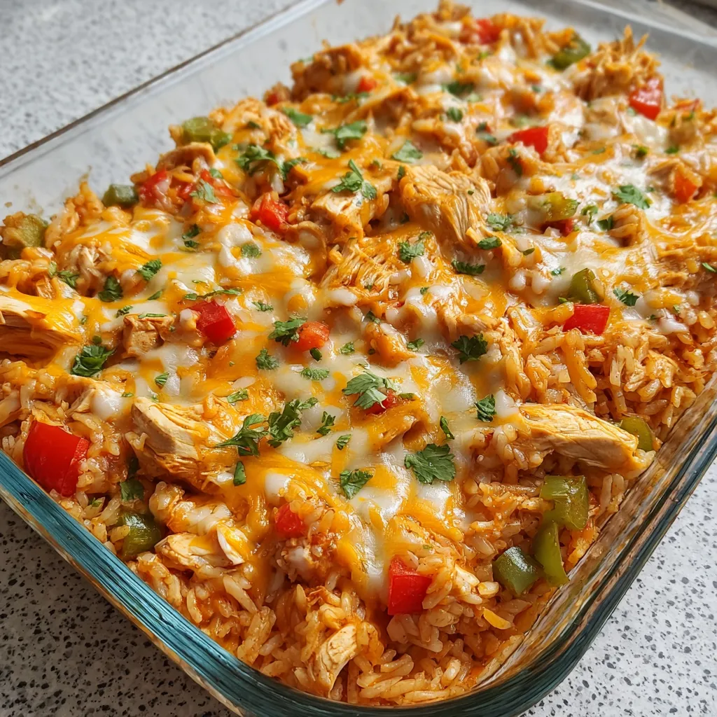 A dish of rice and chicken.