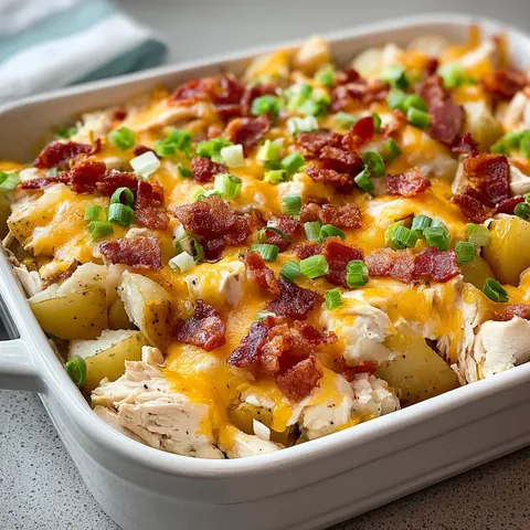 A white bowl filled with bacon and cheese.