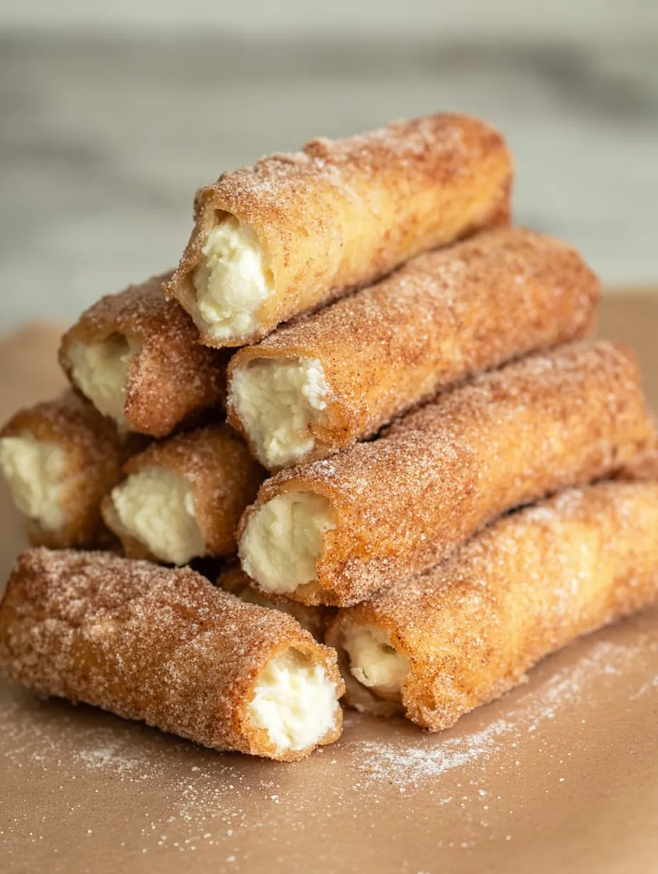 A stack of doughnuts with powdered sugar.