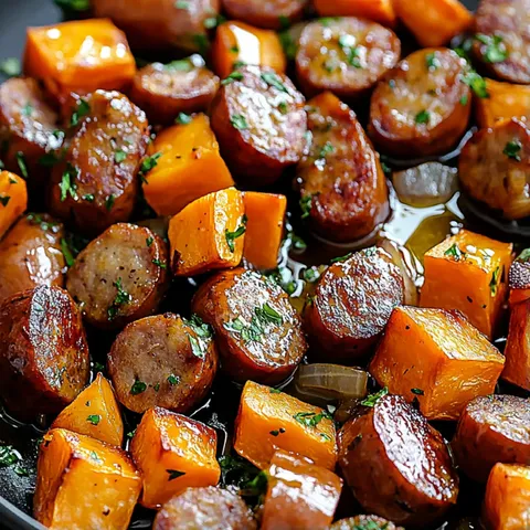 A plate of sausage and carrots.