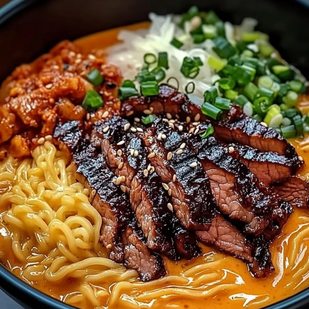 A bowl of noodles with meat and vegetables.