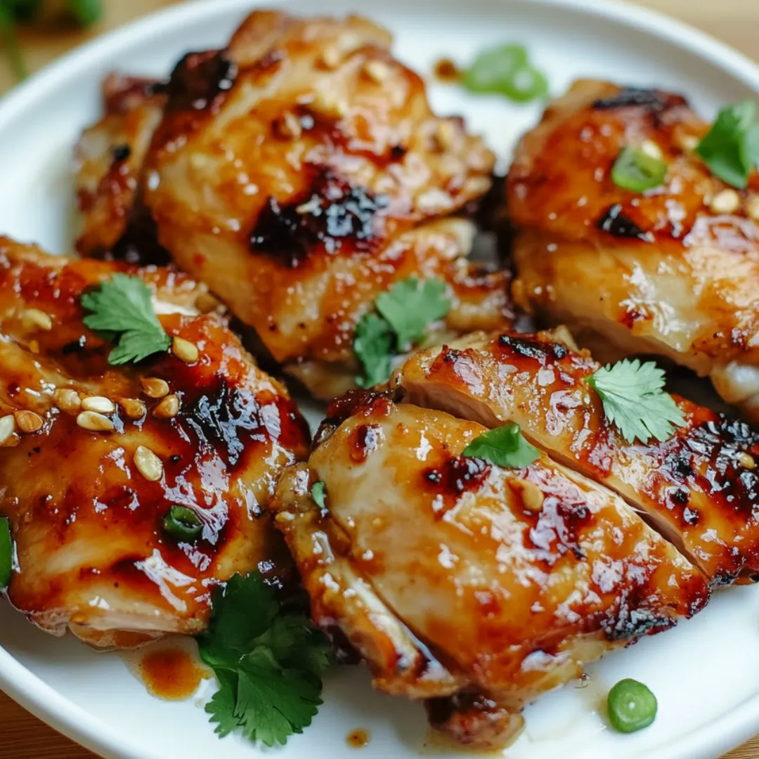 A plate of chicken with sauce.