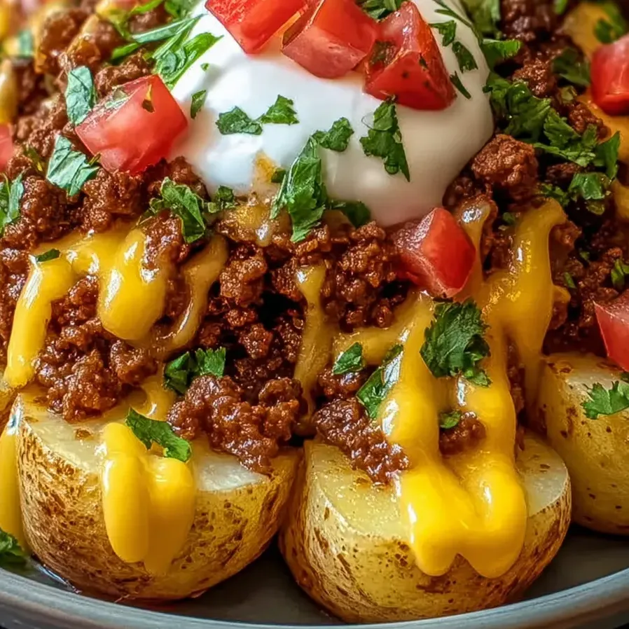 A plate of food with a white cheese on top.