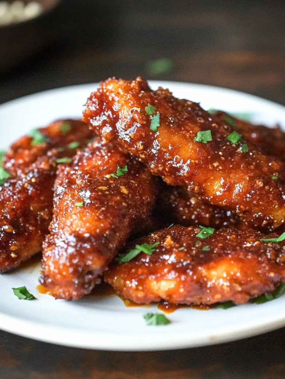 A plate of chicken wings with sauce.