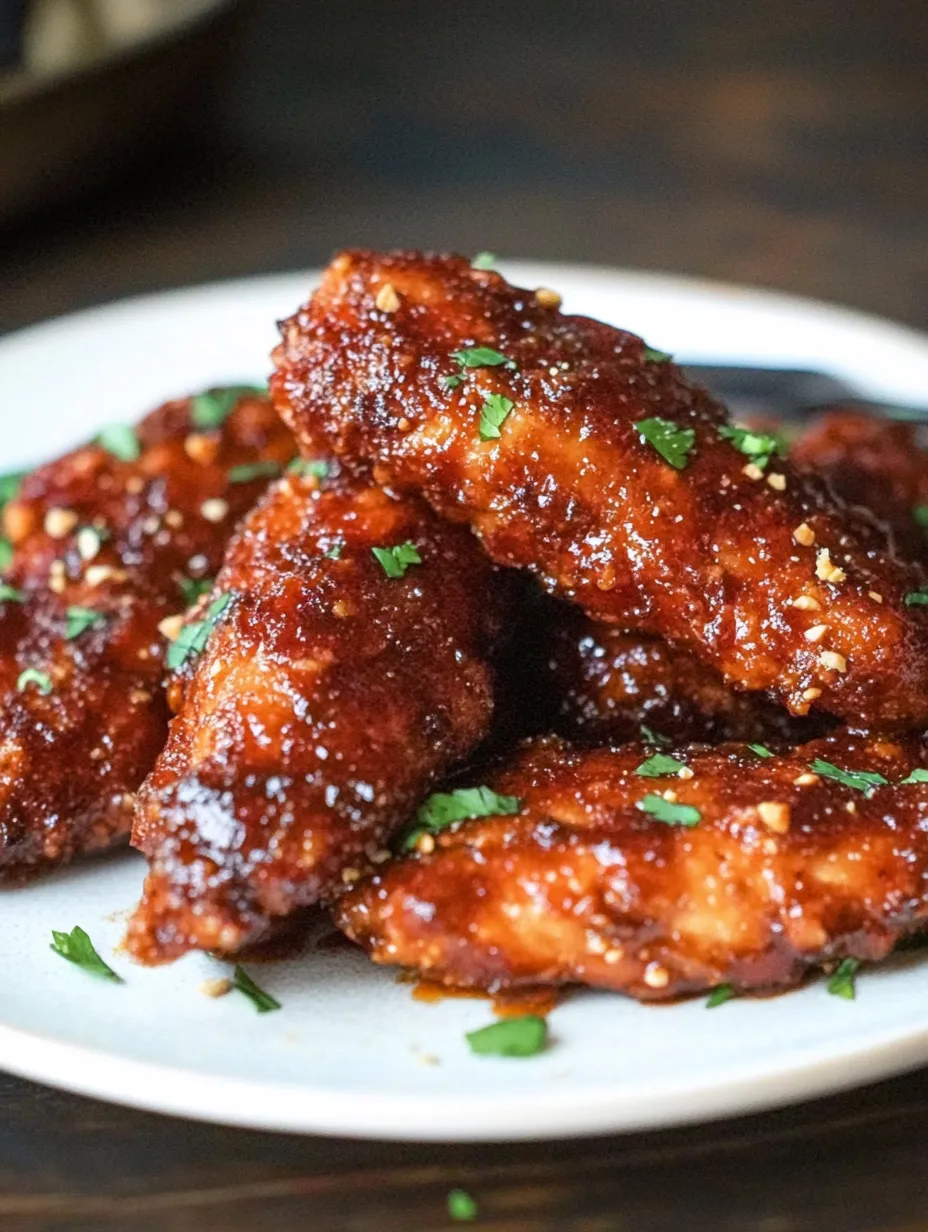 A plate of chicken wings with sauce.
