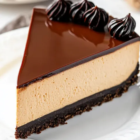A slice of chocolate cake on a plate.