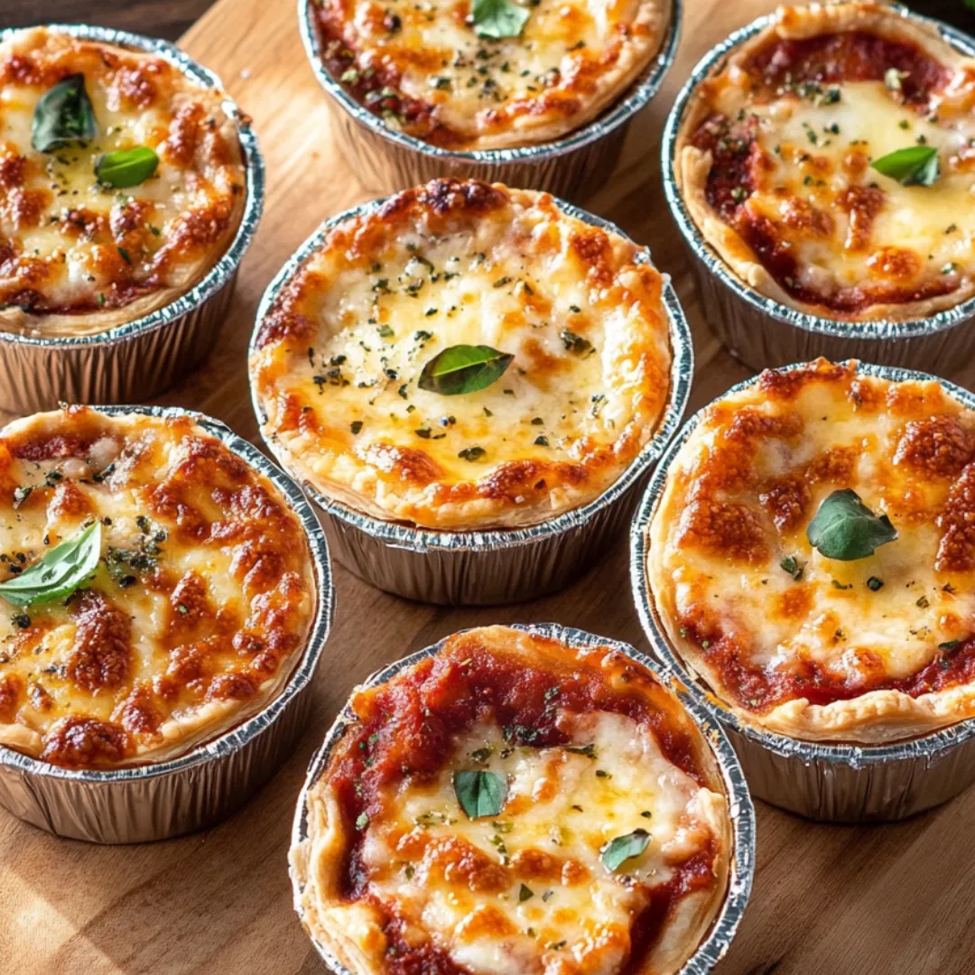 A group of mini pizzas with cheese and sauce.