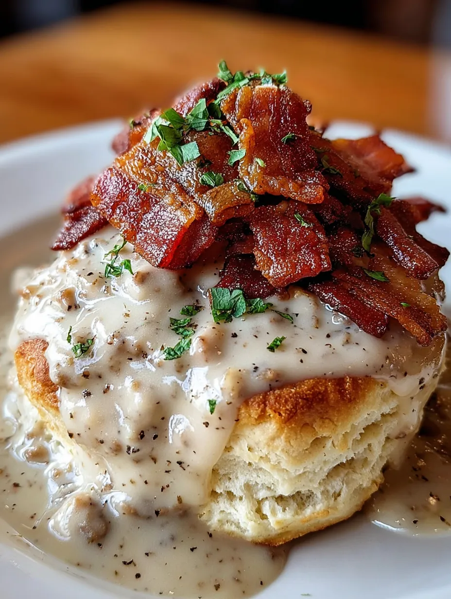 Bacon and cheese on top of biscuits.