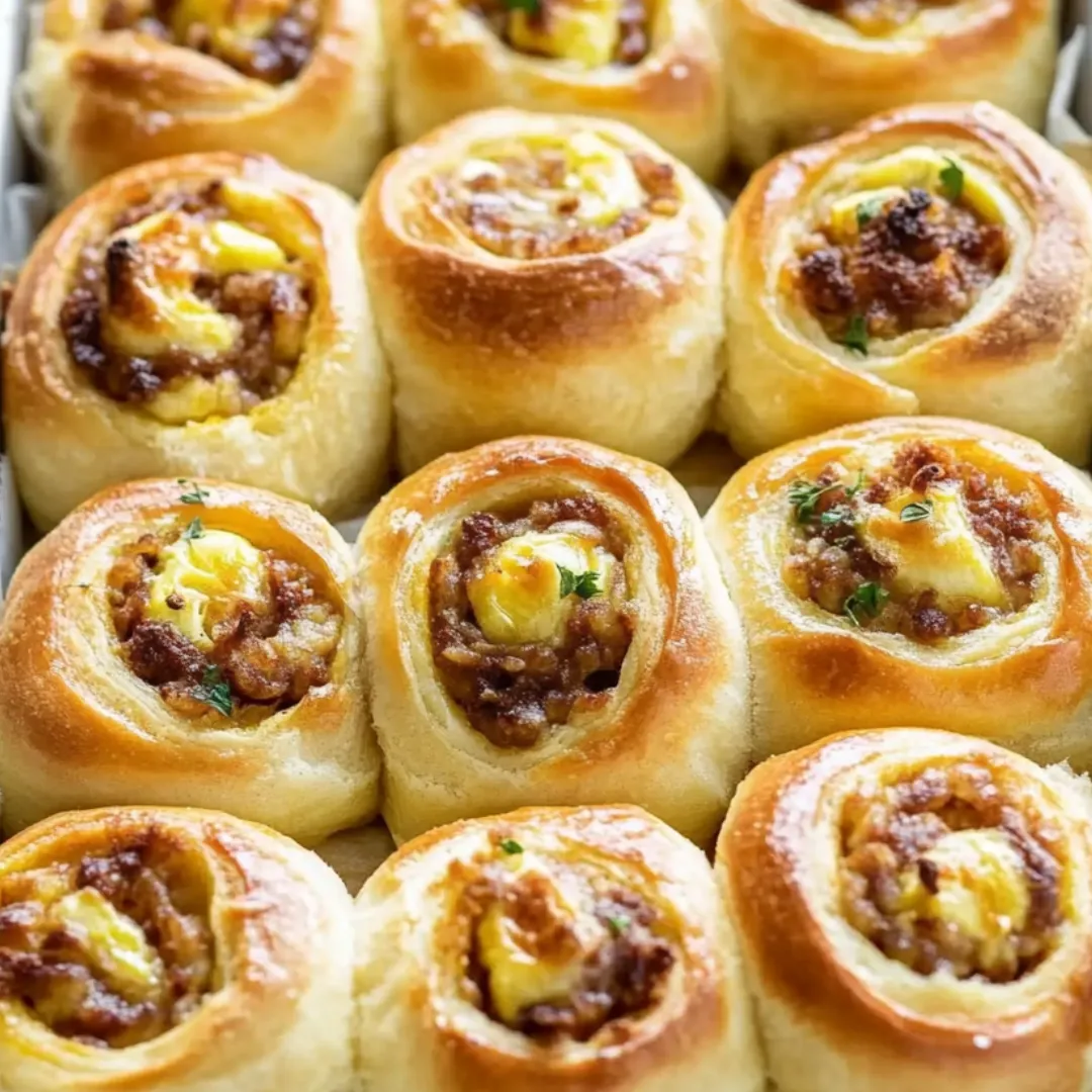 A tray of pastries with a variety of fillings.