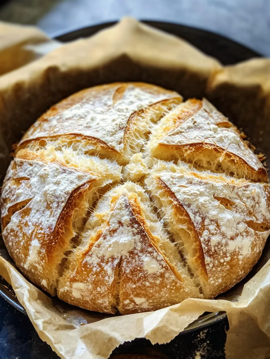 A loaf of bread with white flour on top.