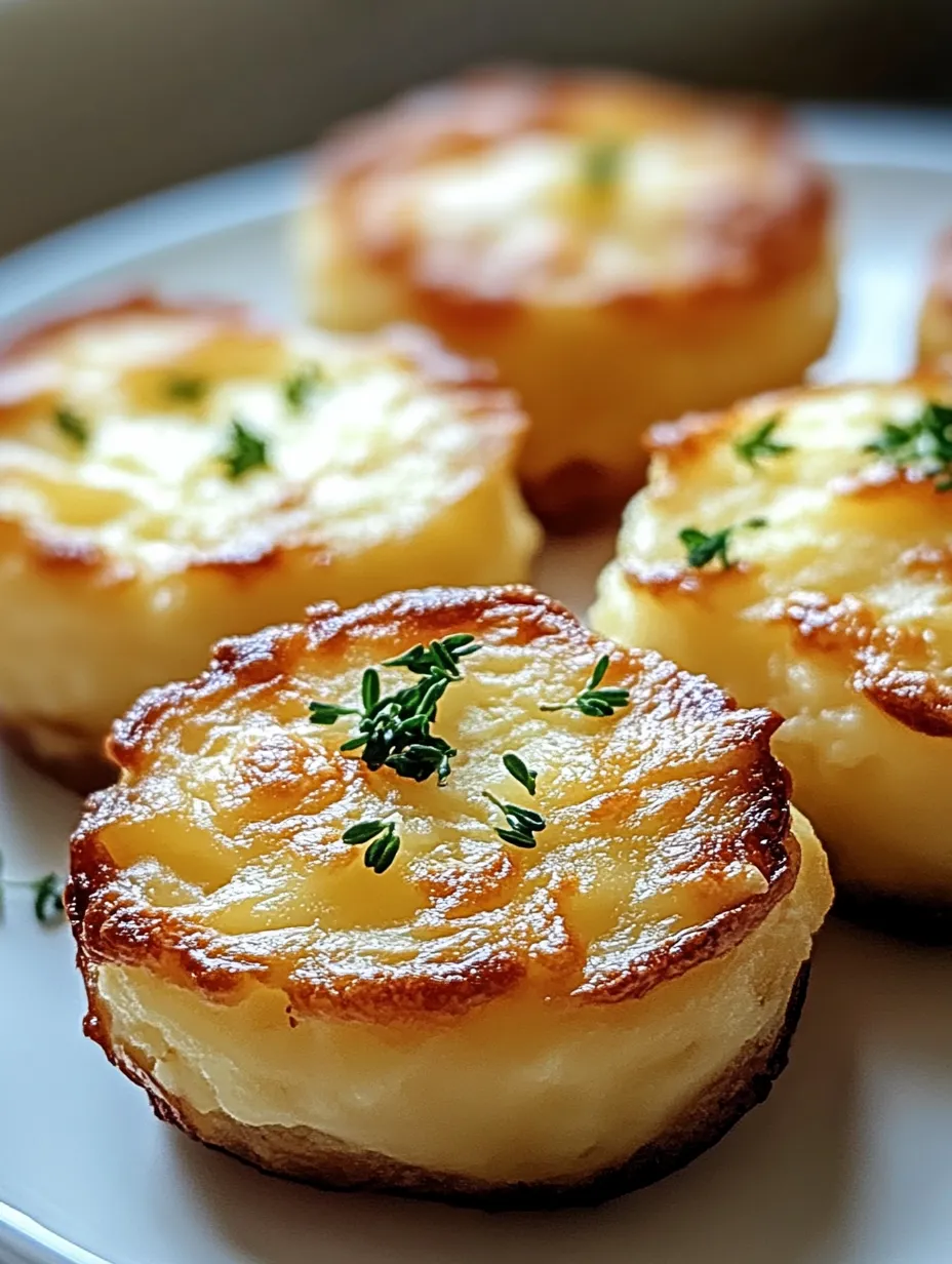 Four small potatoes with parsley on top.