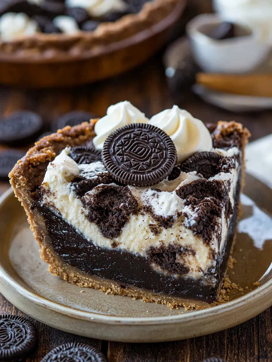 A slice of chocolate cake with white icing and a cookie on top.