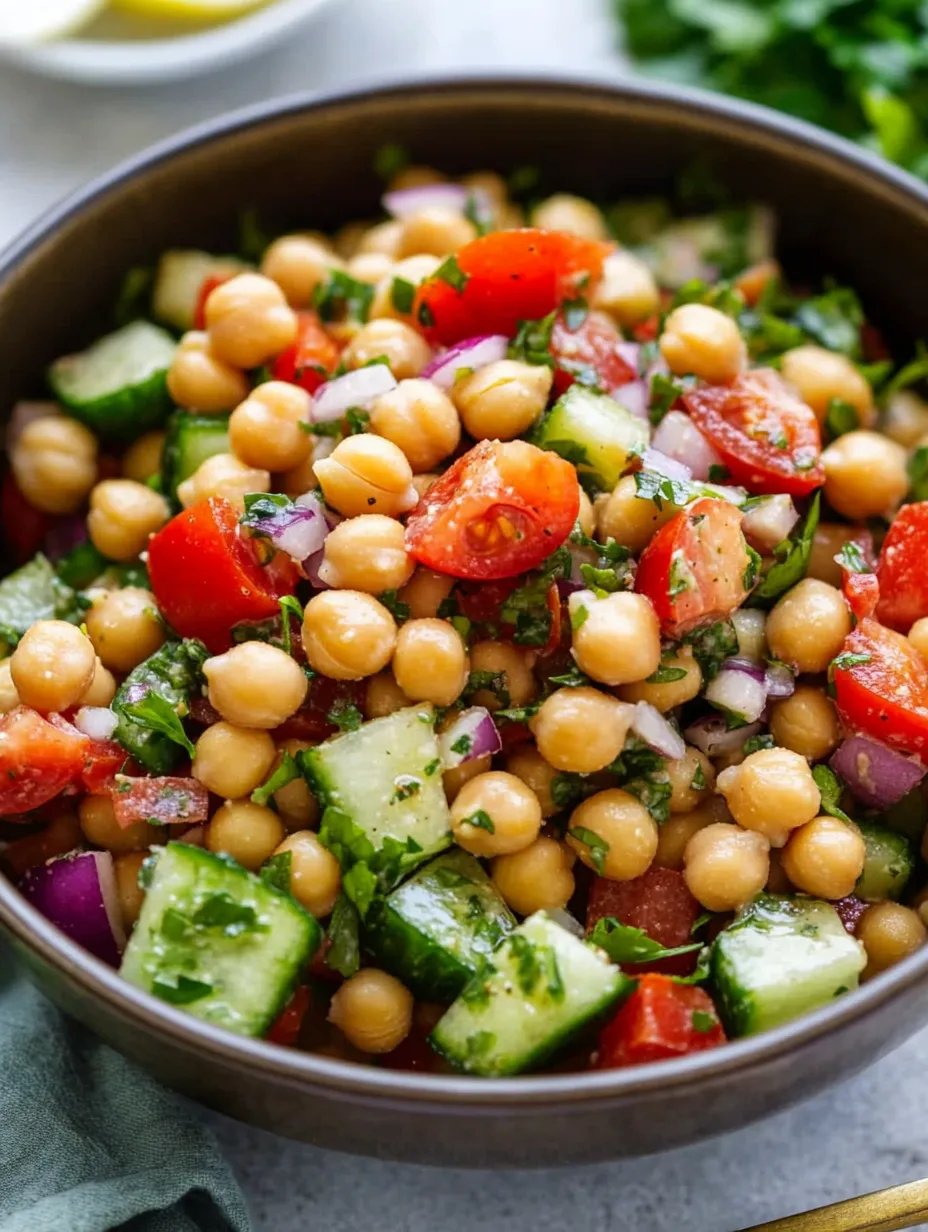A bowl of chickpeas and vegetables.