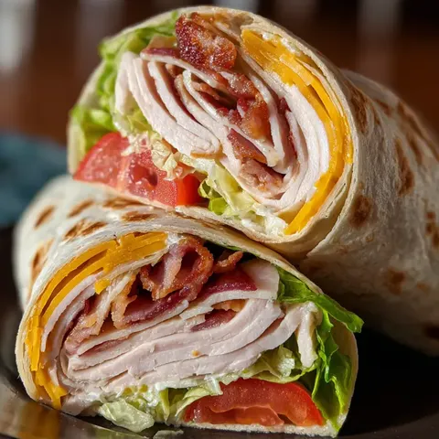 A sandwich stuffed with lettuce and bacon.