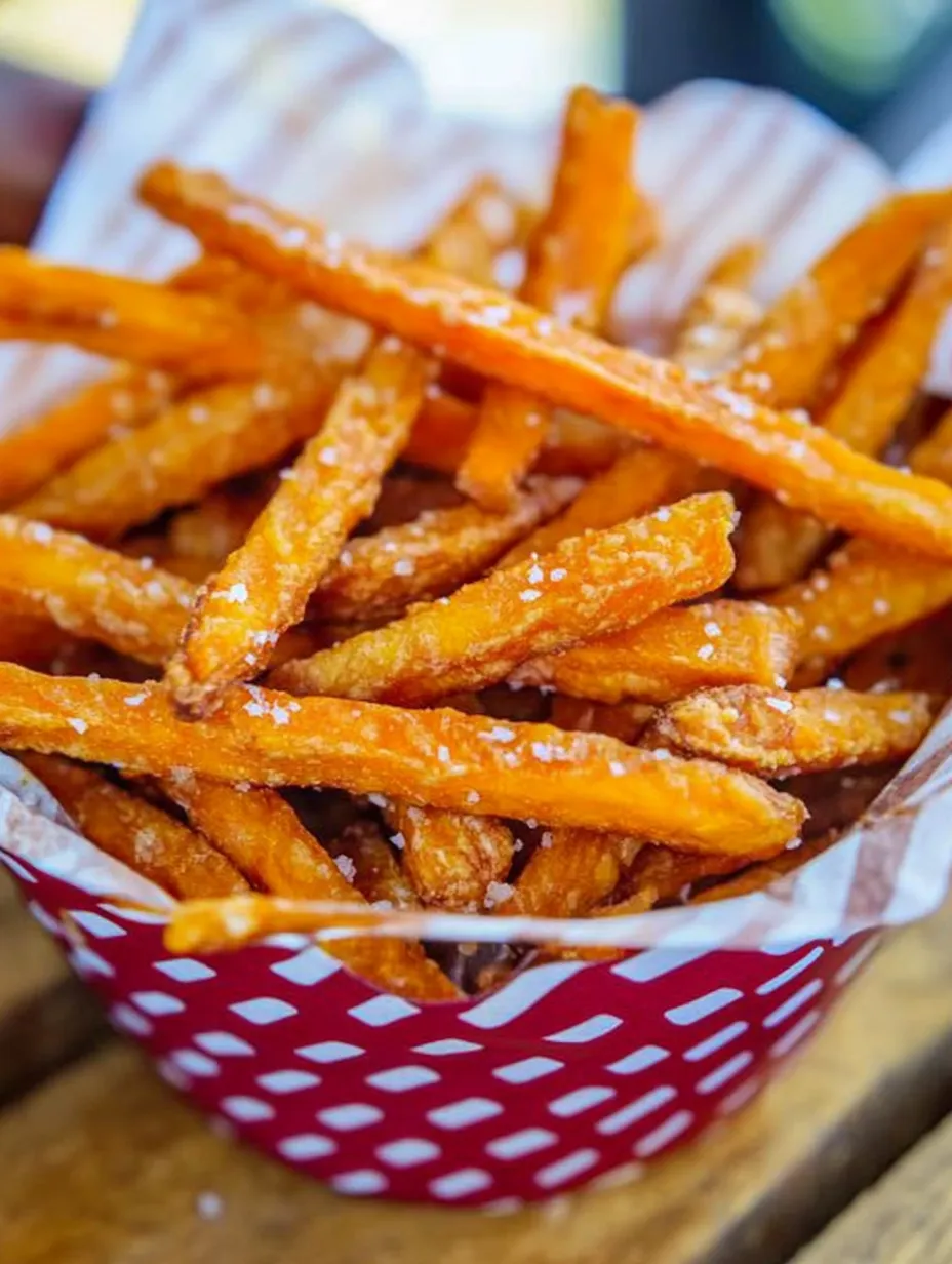 A basket of fries with salt on top.