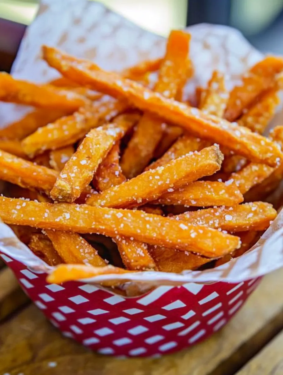 A basket of fries with salt on them.