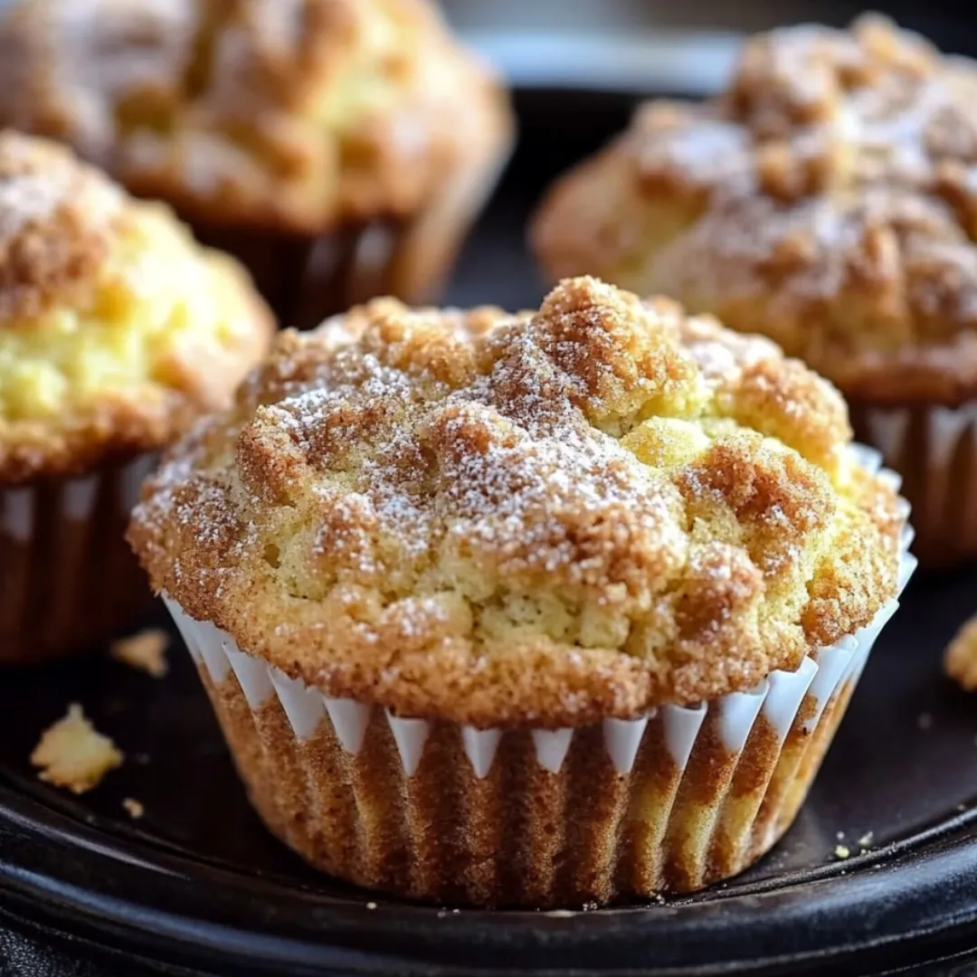 A cupcake with powdered sugar on top.
