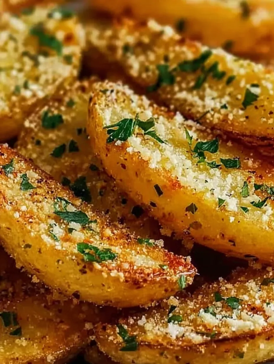 Close-up of fries sprinkled with parsley.