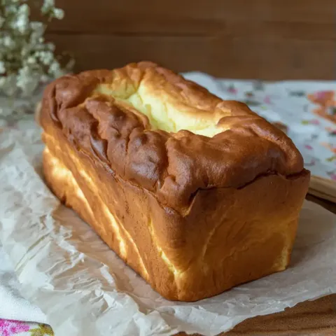 Soft loaf with a hole in the center sits on a surface.