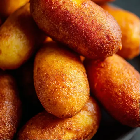 A pile of fried dough.