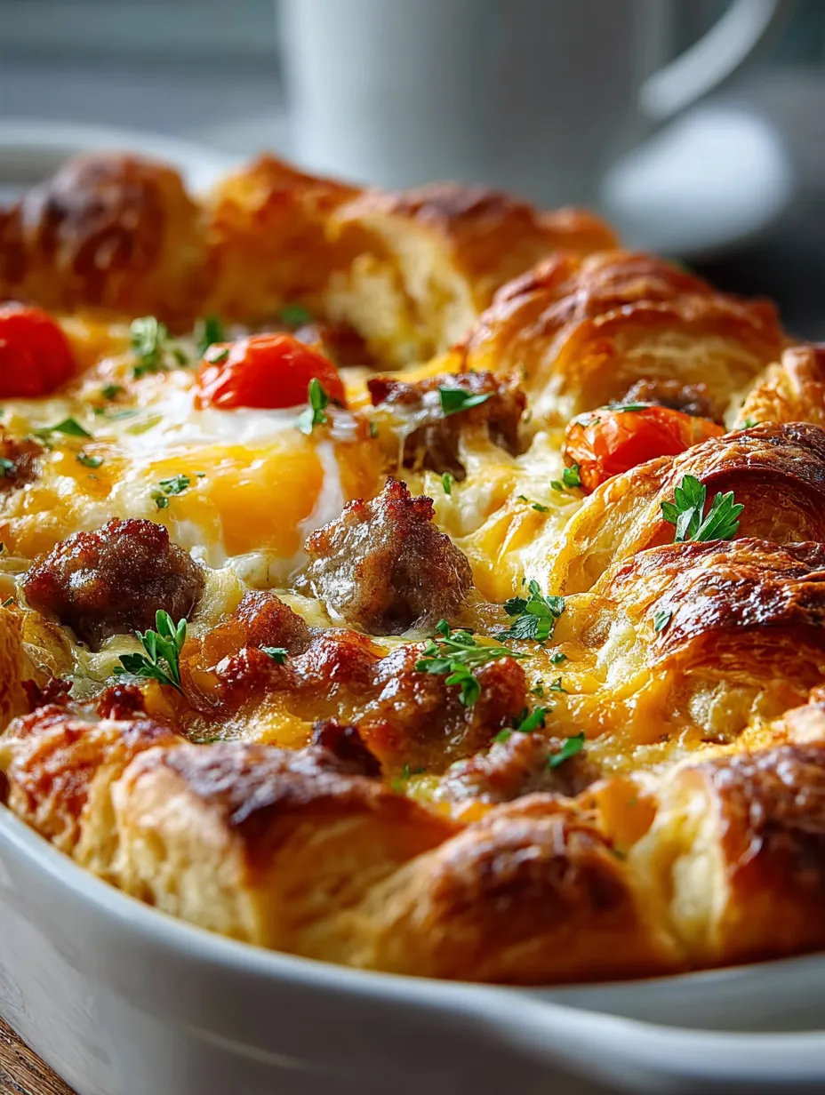 A baked dish with meat and tomatoes.