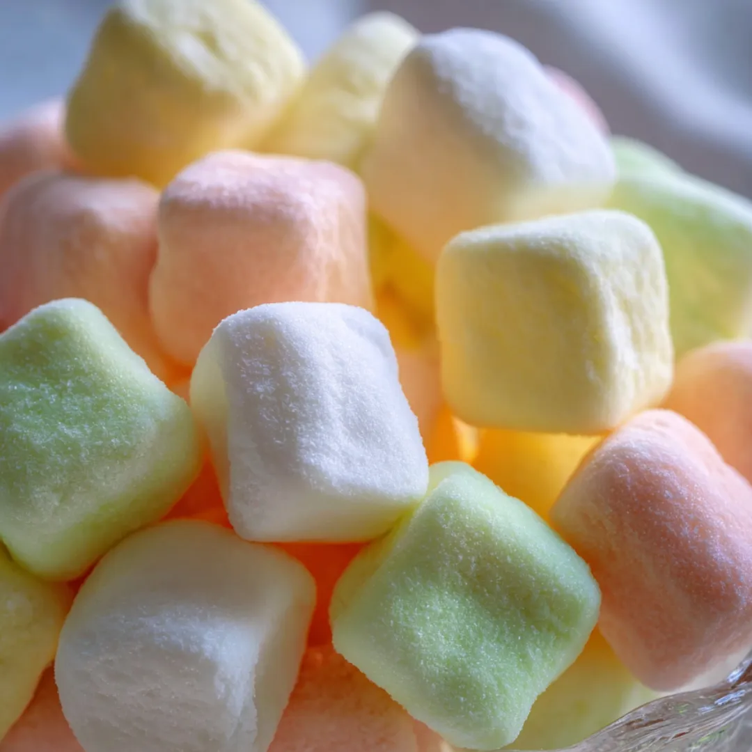 A bowl of marshmallows.