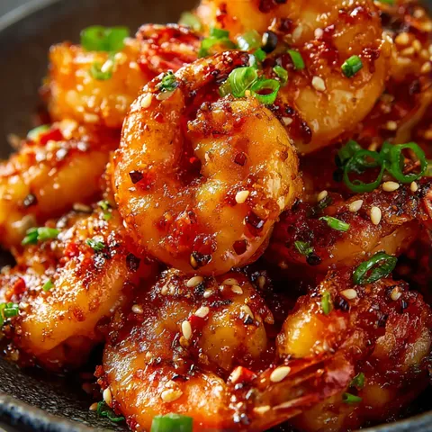 A bowl of shrimp with spices.
