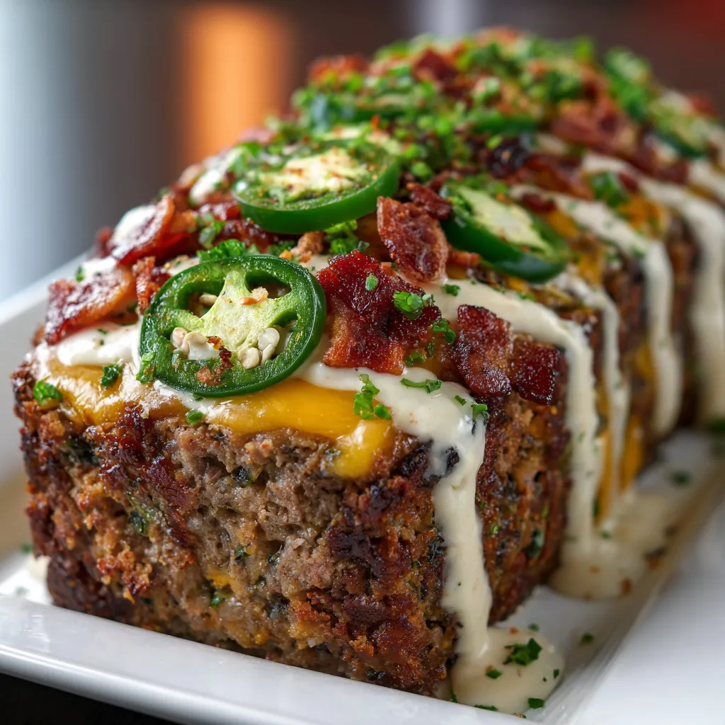 A plate of food with a slice of bacon and jalapenos.