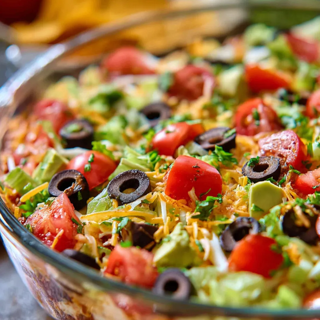 A bowl of salad with tomatoes, lettuce, olives, and cheese.