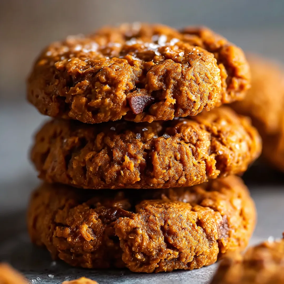 A stack of brown cookies.