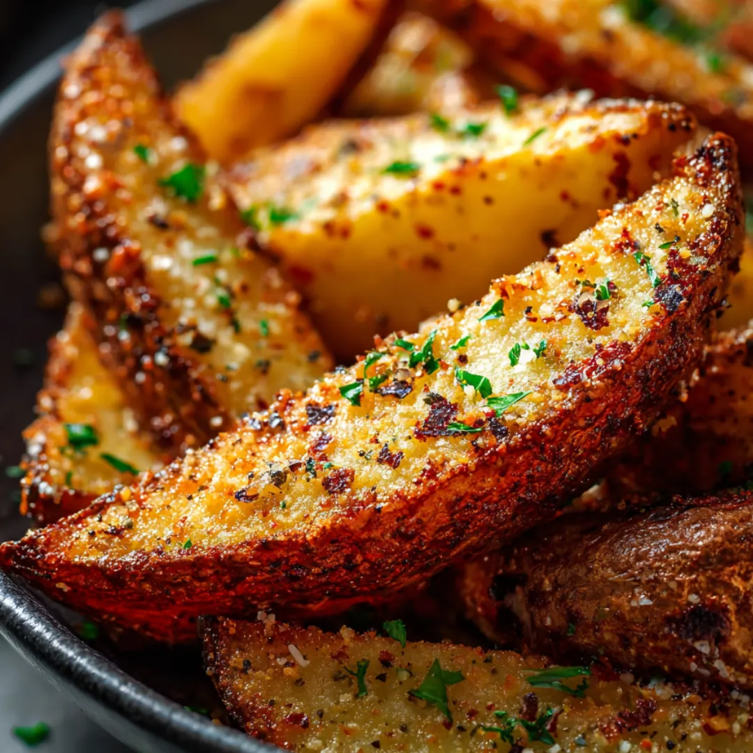 A bowl of fries with parsley.