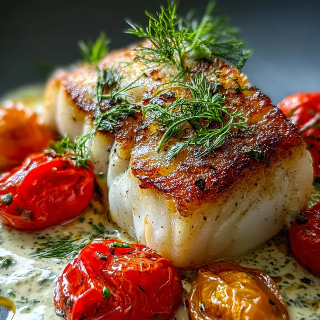 A plate of food with tomatoes and herbs.