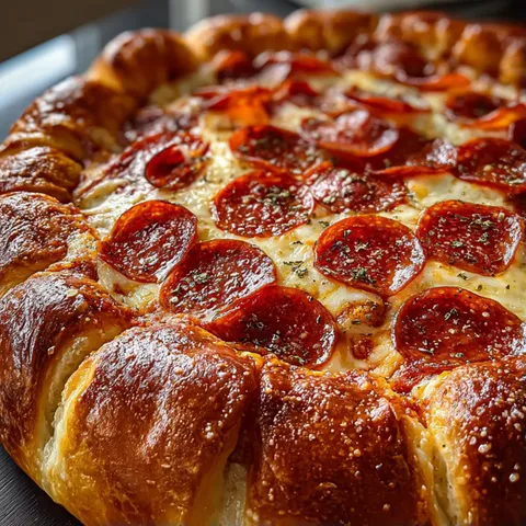 A pepperoni pizza in a pan.