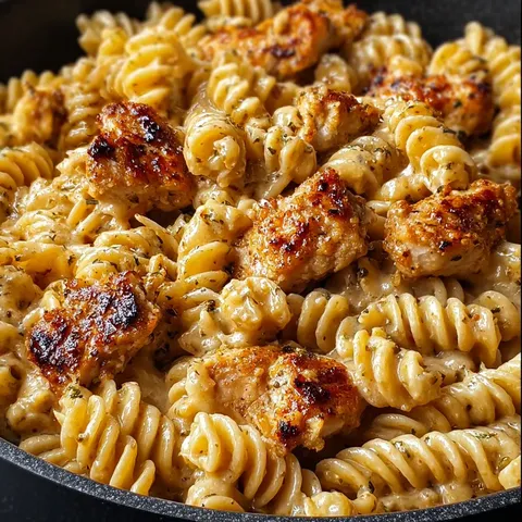 A pan of pasta with meat and cheese.