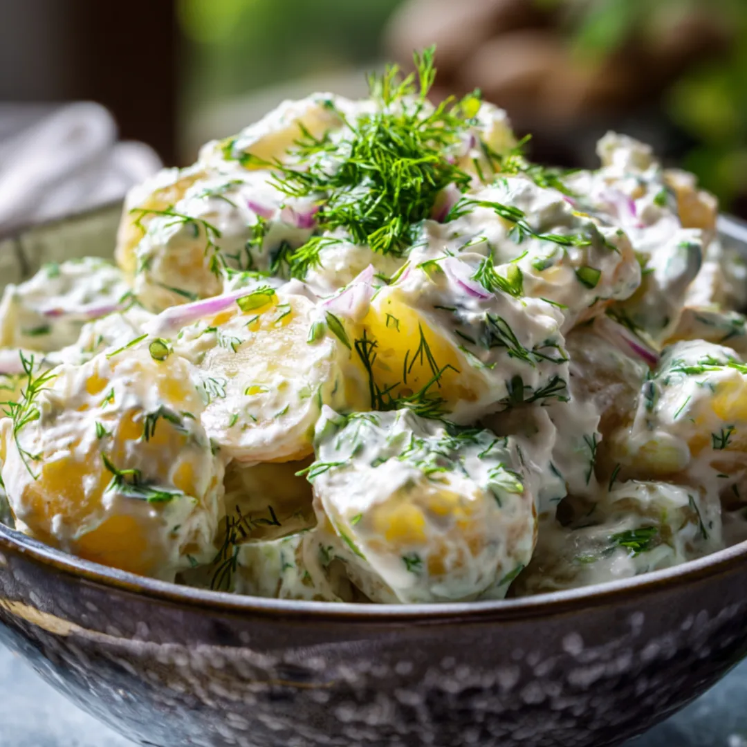 A bowl of food with a green garnish.