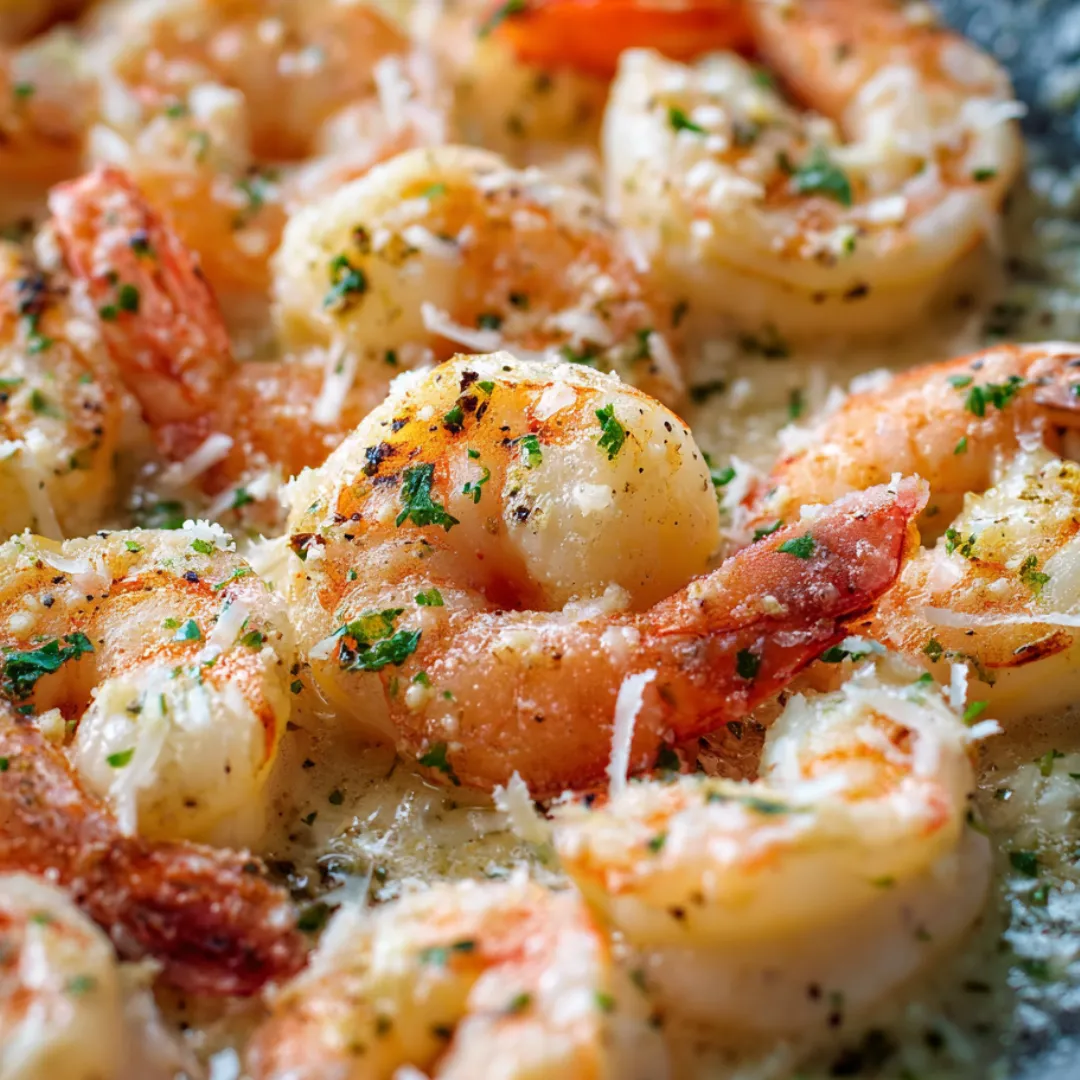 Shrimp and scallops on a plate.