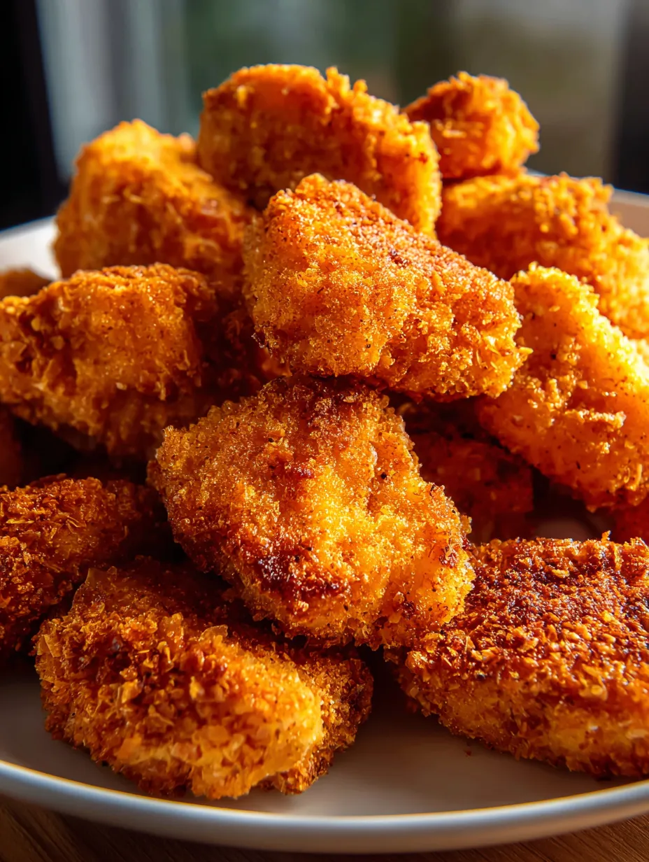 A plate of fried chicken.