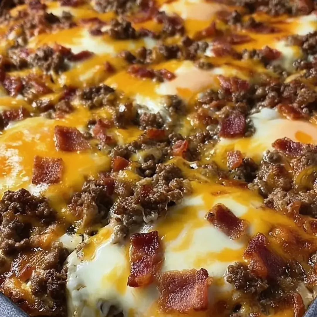 A delicious bacon and egg casserole.