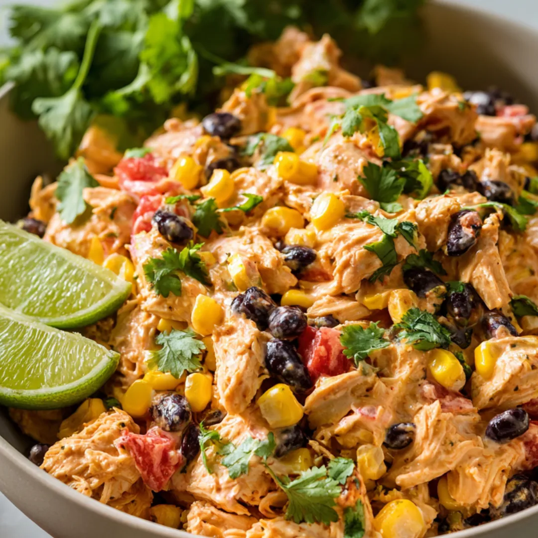 A bowl of food with a lime wedge on the side.