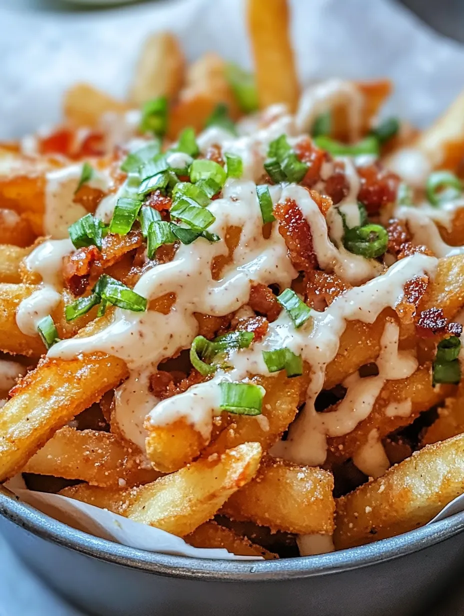 French fries with cheese and bacon.