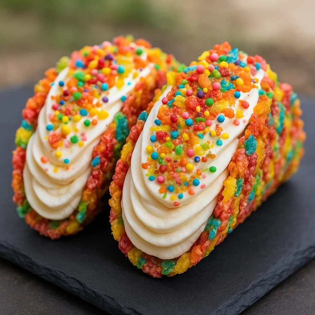 Two colorful cake pops on a black plate.