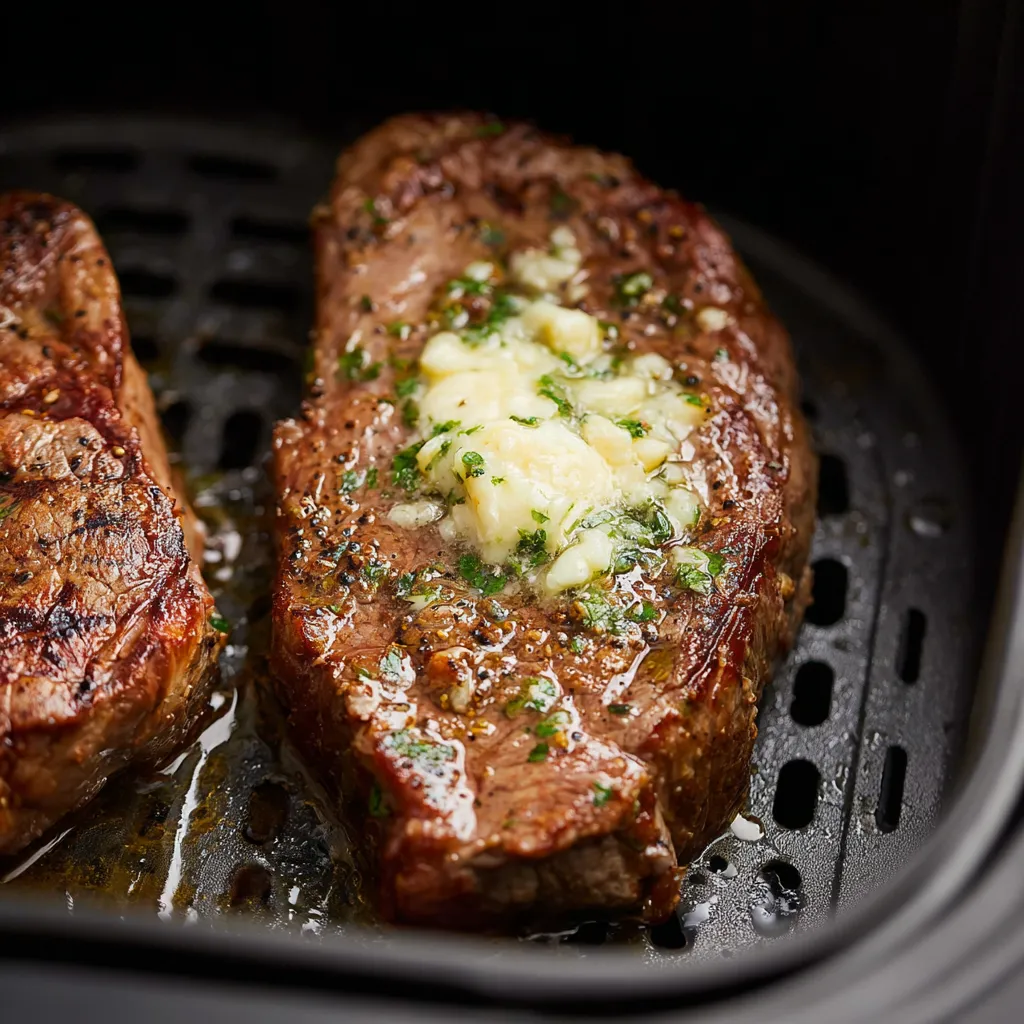 Two pieces of meat on a grill.
